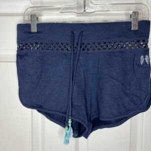 victoria secret pajama Bottoms Shorts Women Xsmall Drawstring Tassels Angel Wing